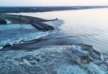 Kakhovka Hidroelektrik Santrali vuruldu.